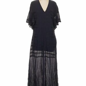TYRB Sheer Navy Maxi Dress with V-Neck